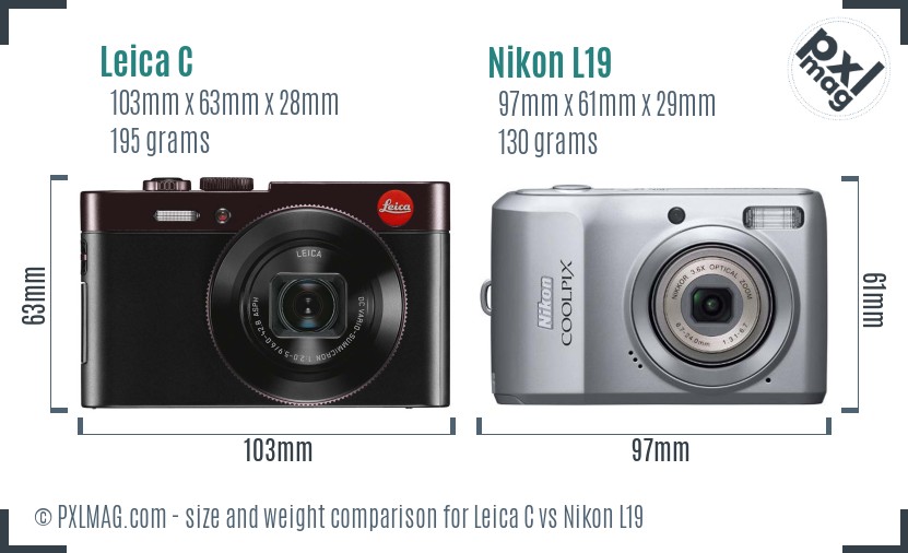 Leica C vs Nikon L19 size comparison