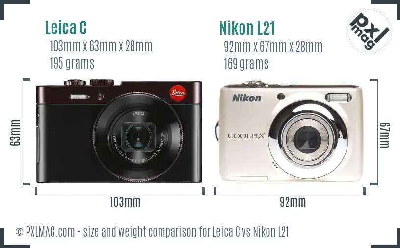 Leica C vs Nikon L21 size comparison Leica C vs Nikon L21 size comparison