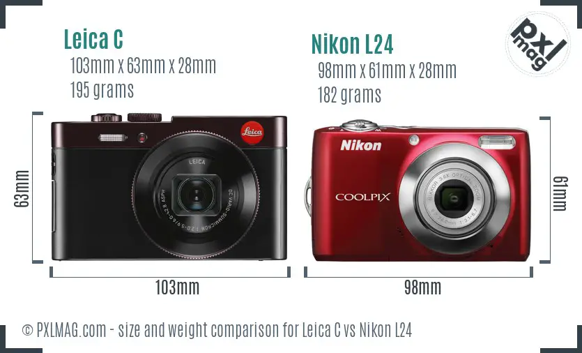 Leica C vs Nikon L24 size comparison