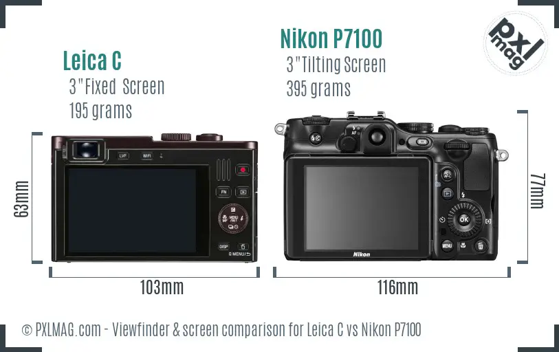 Leica C vs Nikon P7100 Screen and Viewfinder comparison Leica C vs Nikon P7100 Screen and Viewfinder comparison