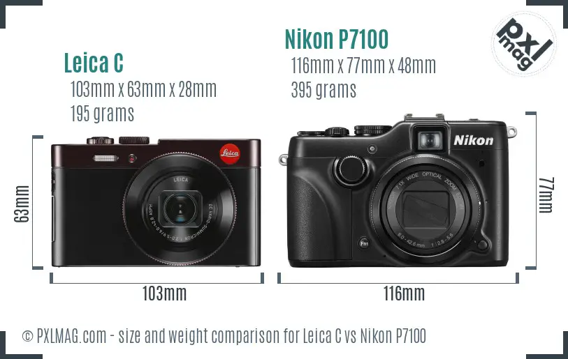 Leica C vs Nikon P7100 size comparison Leica C vs Nikon P7100 size comparison