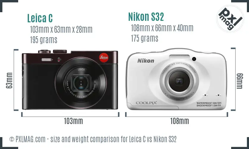 Leica C vs Nikon S32 size comparison Leica C vs Nikon S32 size comparison