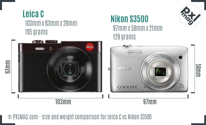 Leica C vs Nikon S3500 size comparison