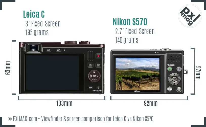 Leica C vs Nikon S570 Screen and Viewfinder comparison Leica C vs Nikon S570 Screen and Viewfinder comparison