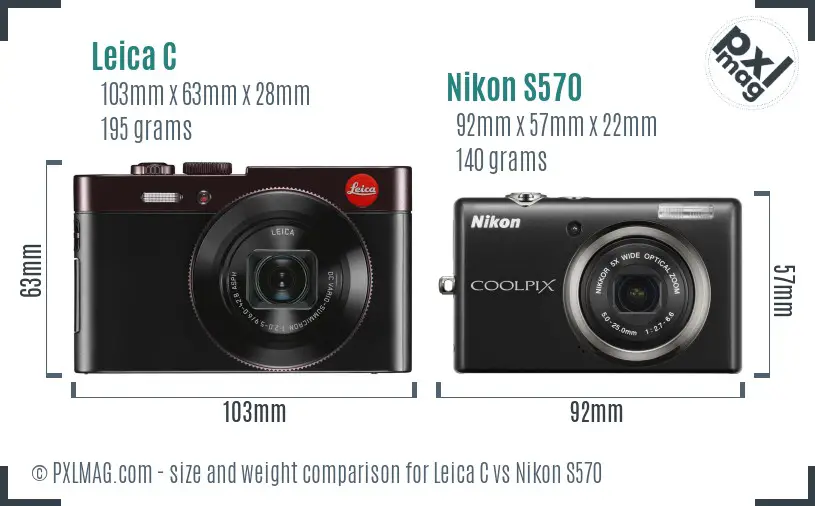Leica C vs Nikon S570 size comparison Leica C vs Nikon S570 size comparison