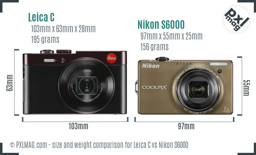 Leica C vs Nikon S6000 size comparison Leica C vs Nikon S6000 size comparison
