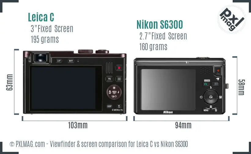 Leica C vs Nikon S6300 Screen and Viewfinder comparison Leica C vs Nikon S6300 Screen and Viewfinder comparison