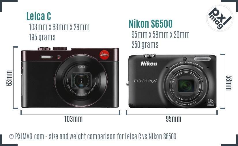Leica C vs Nikon S6500 size comparison