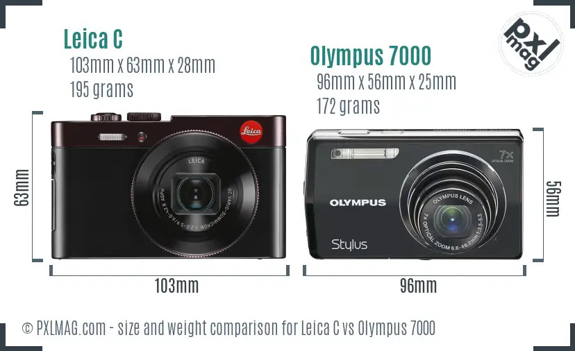 Leica C vs Olympus 7000 size comparison