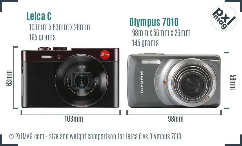 Leica C vs Olympus 7010 size comparison Leica C vs Olympus 7010 size comparison