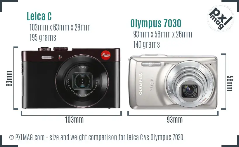 Leica C vs Olympus 7030 size comparison