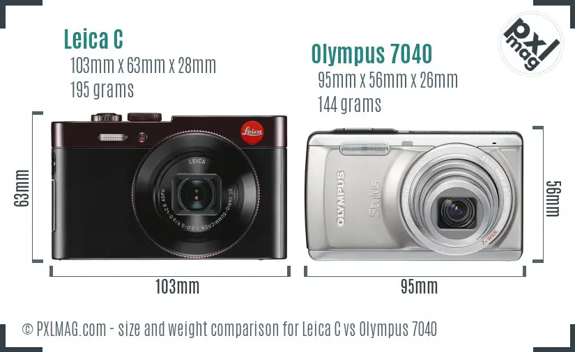 Leica C vs Olympus 7040 size comparison