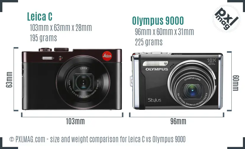 Leica C vs Olympus 9000 size comparison