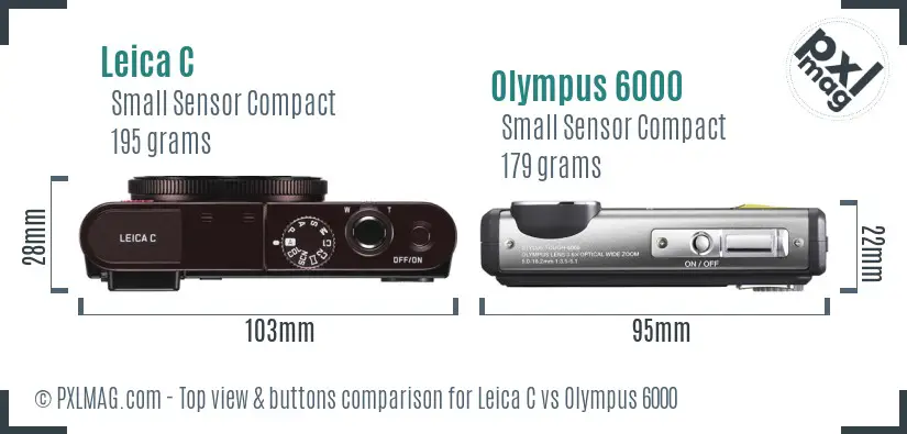 Leica C vs Olympus 6000 top view buttons comparison