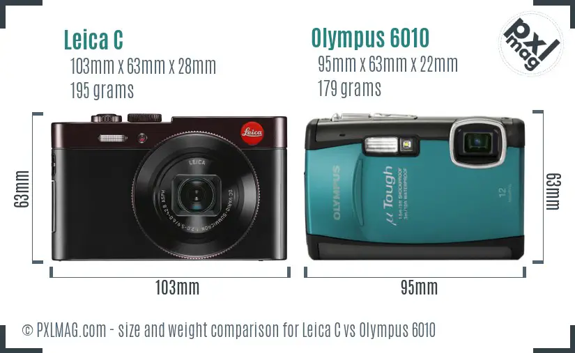 Leica C vs Olympus 6010 size comparison