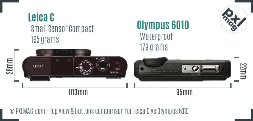 Leica C vs Olympus 6010 top view buttons comparison