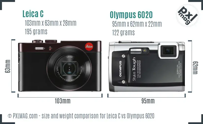 Leica C vs Olympus 6020 size comparison Leica C vs Olympus 6020 size comparison