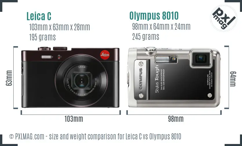 Leica C vs Olympus 8010 size comparison