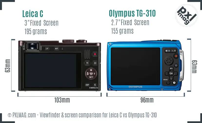 Leica C vs Olympus TG-310 Screen and Viewfinder comparison Leica C vs Olympus TG-310 Screen and Viewfinder comparison