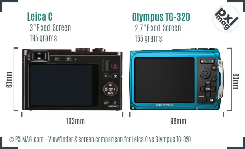 Leica C vs Olympus TG-320 Screen and Viewfinder comparison Leica C vs Olympus TG-320 Screen and Viewfinder comparison