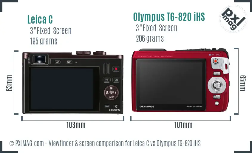 Leica C vs Olympus TG-820 iHS Screen and Viewfinder comparison Leica C vs Olympus TG-820 iHS Screen and Viewfinder comparison