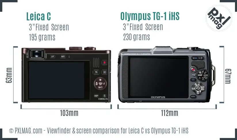 Leica C vs Olympus TG-1 iHS Screen and Viewfinder comparison