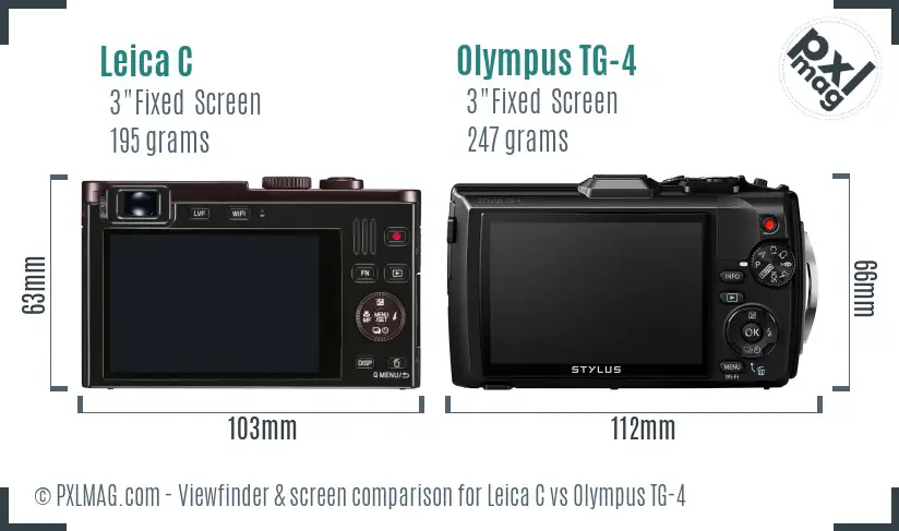 Leica C vs Olympus TG-4 Screen and Viewfinder comparison Leica C vs Olympus TG-4 Screen and Viewfinder comparison