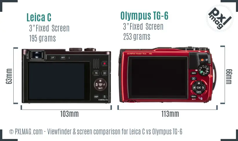 Leica C vs Olympus TG-6 Screen and Viewfinder comparison Leica C vs Olympus TG-6 Screen and Viewfinder comparison