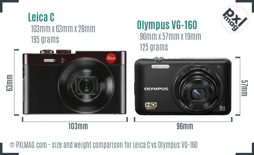 Leica C vs Olympus VG-160 size comparison Leica C vs Olympus VG-160 size comparison