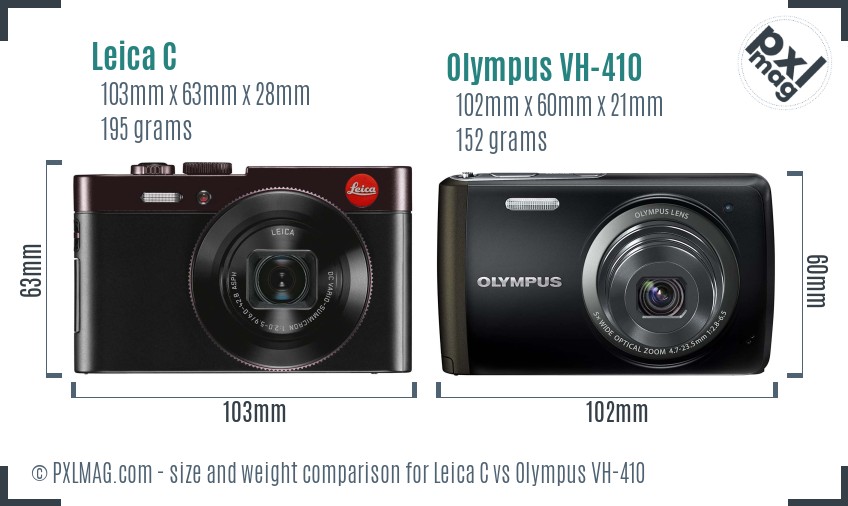 Leica C vs Olympus VH-410 size comparison