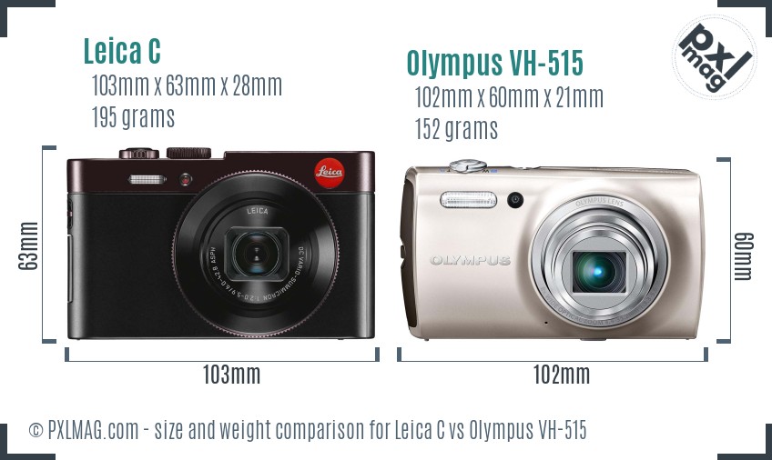 Leica C vs Olympus VH-515 size comparison
