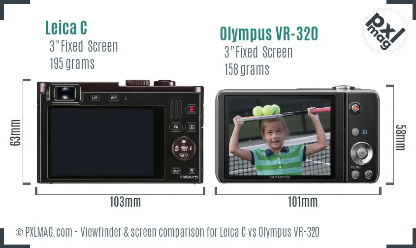 Leica C vs Olympus VR-320 Screen and Viewfinder comparison