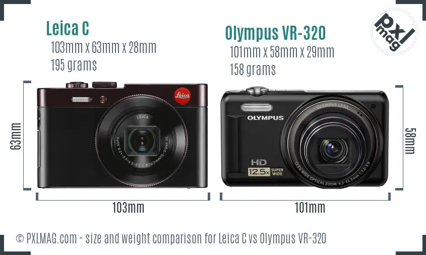 Leica C vs Olympus VR-320 size comparison