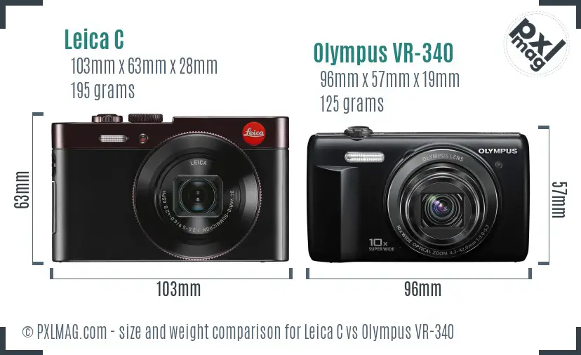 Leica C vs Olympus VR-340 size comparison