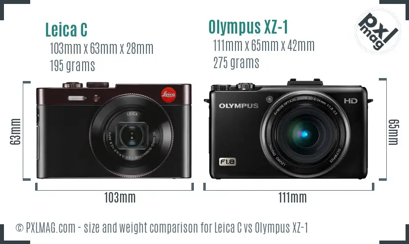 Leica C vs Olympus XZ-1 size comparison