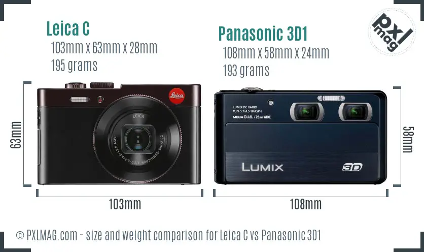 Leica C vs Panasonic 3D1 size comparison