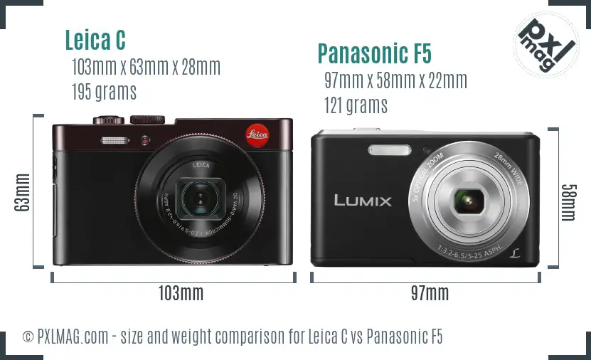 Leica C vs Panasonic F5 size comparison Leica C vs Panasonic F5 size comparison