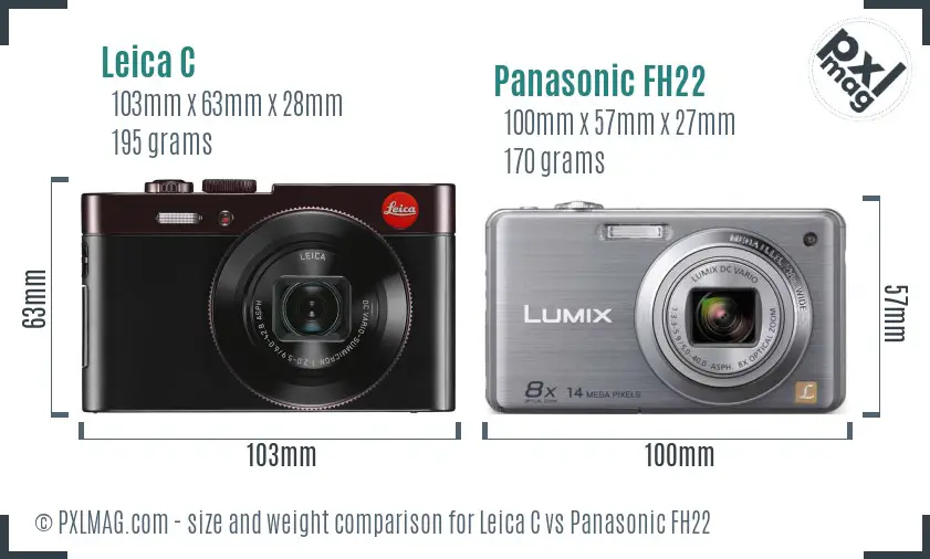 Leica C vs Panasonic FH22 size comparison Leica C vs Panasonic FH22 size comparison