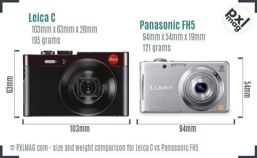 Leica C vs Panasonic FH5 size comparison Leica C vs Panasonic FH5 size comparison
