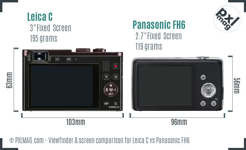 Leica C vs Panasonic FH6 Screen and Viewfinder comparison