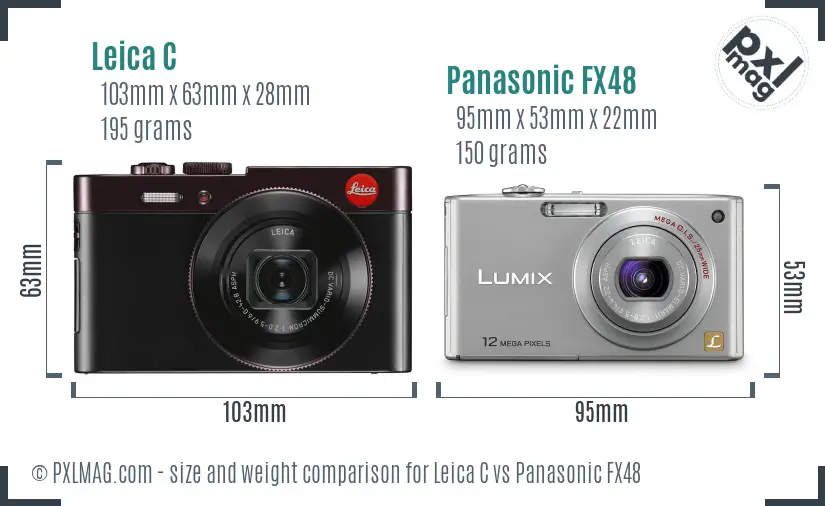 Leica C vs Panasonic FX48 size comparison