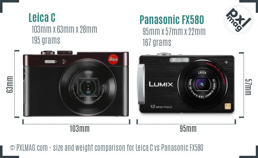Leica C vs Panasonic FX580 size comparison