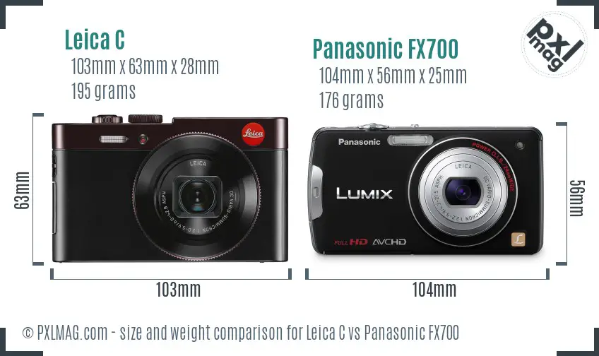 Leica C vs Panasonic FX700 size comparison