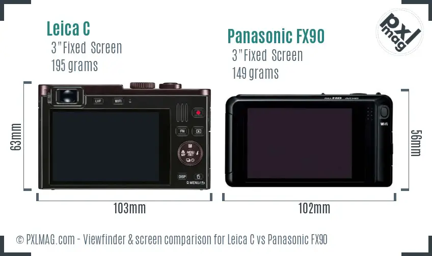 Leica C vs Panasonic FX90 Screen and Viewfinder comparison Leica C vs Panasonic FX90 Screen and Viewfinder comparison