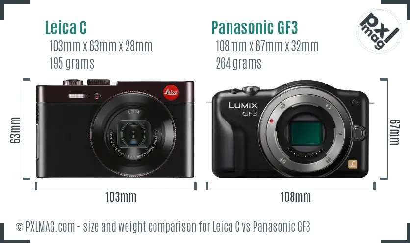 Leica C vs Panasonic GF3 size comparison