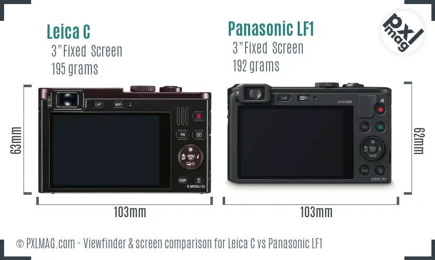 Leica C vs Panasonic LF1 Screen and Viewfinder comparison Leica C vs Panasonic LF1 Screen and Viewfinder comparison