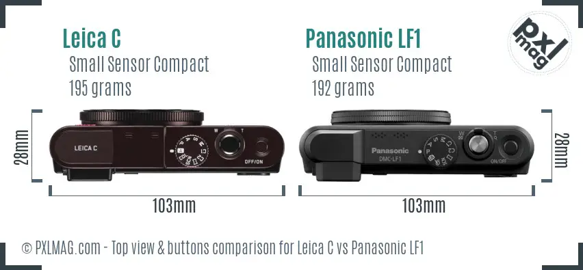 Leica C vs Panasonic LF1 top view buttons comparison Leica C vs Panasonic LF1 top view buttons comparison