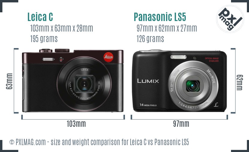 Leica C vs Panasonic LS5 size comparison
