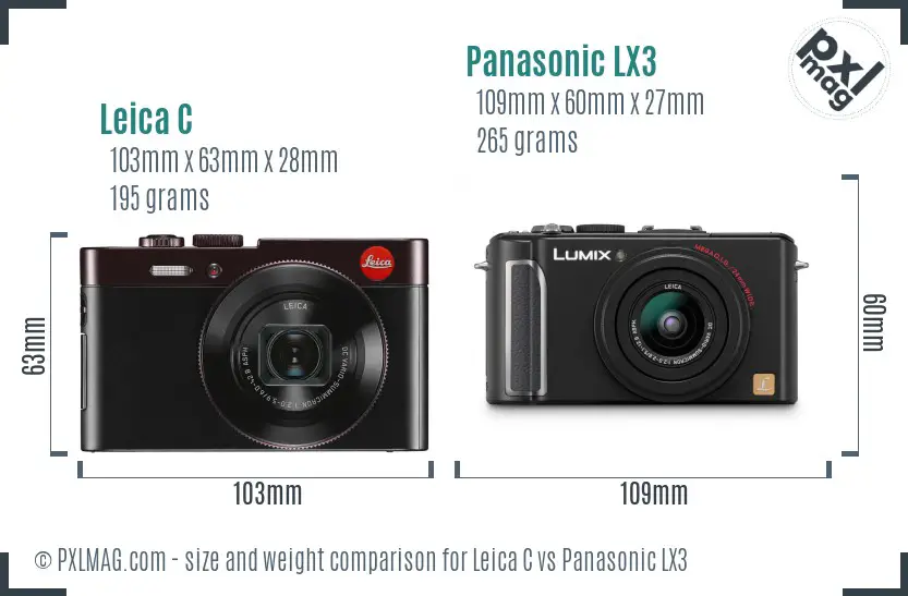 Leica C vs Panasonic LX3 size comparison