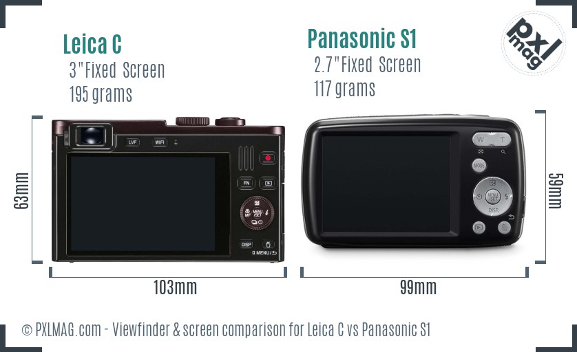 Leica C vs Panasonic S1 Screen and Viewfinder comparison